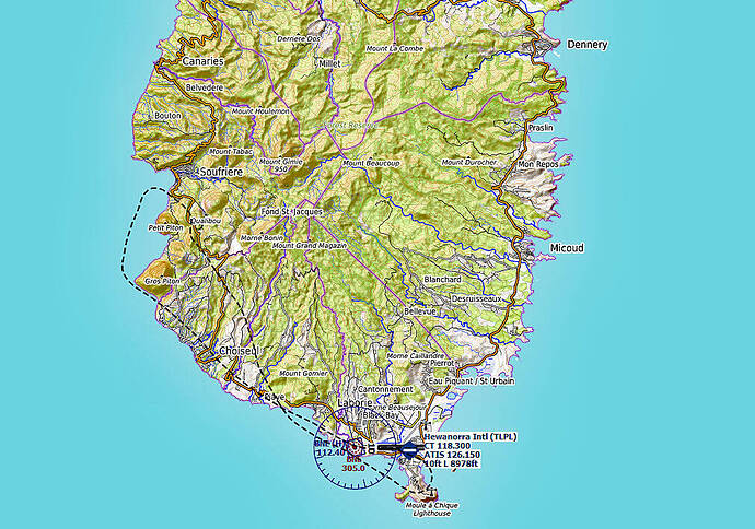 St Lucia TLPL Little NavMap Flight Path