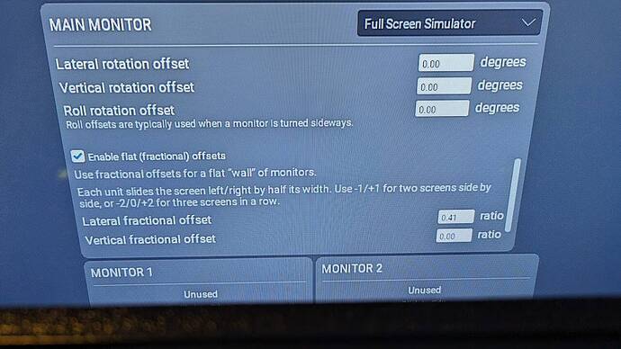 lateral change in screen