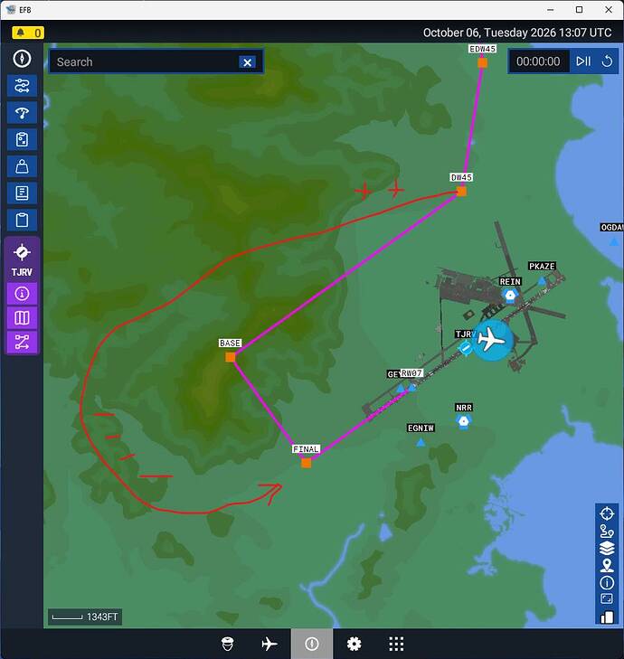 tjrv Dodging Hills in Pattern Courtesy of MSFS