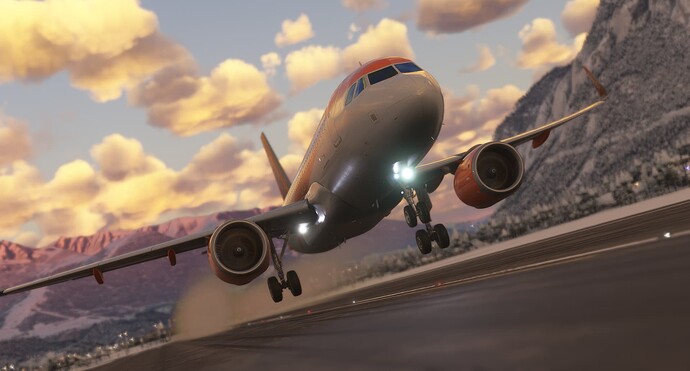 easyjet a320Neo embracing the sunrise at innsbruck