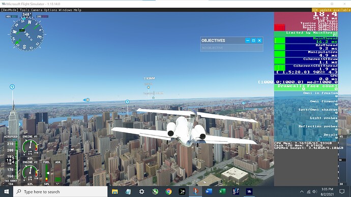 KJFK , 1000 feet, Object & Terrain = 7.0, GTX 1660 TI