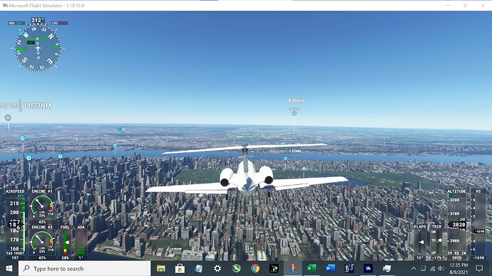 new KJFK - 4K - Highend - OBJ & Terrain LODs = 1 - GTX 1660 TI, i9-9900K, 64 GB