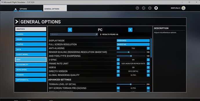 FS2020 - Graphics Options