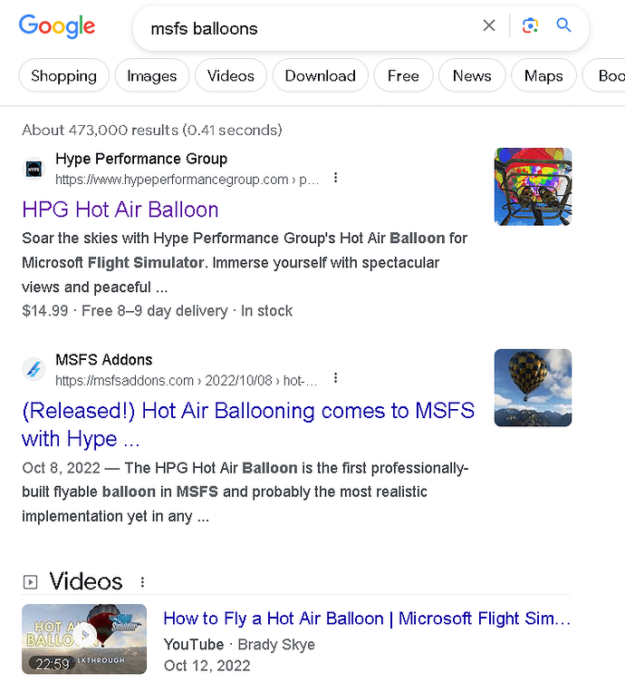 msfs balloon