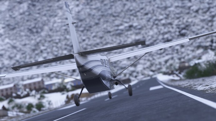 Caravan landing into a snowy lukla photo 2