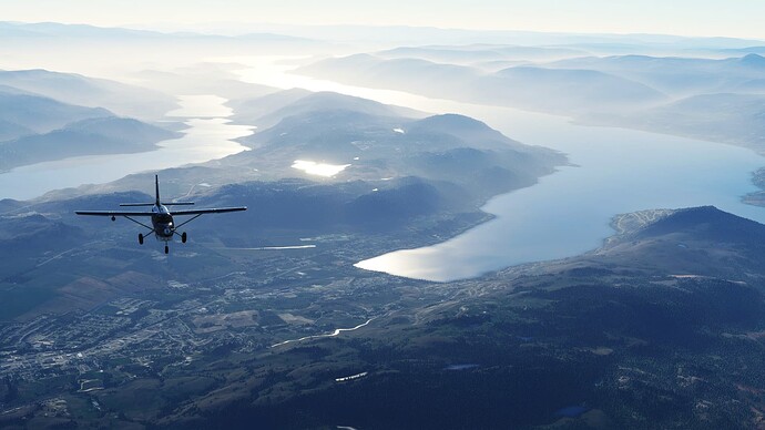 Vernon with Kalamalka Lake, Swan Lake, Okanagan Lake, B.C.