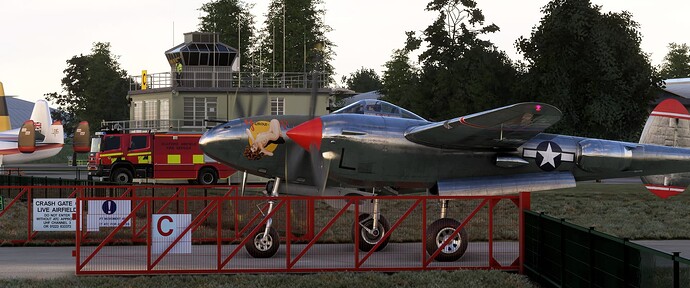 Lightning Taxiing Through Gate C at Duxford