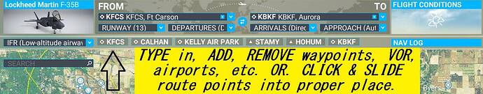MSFS Text Editing a Flight Plan