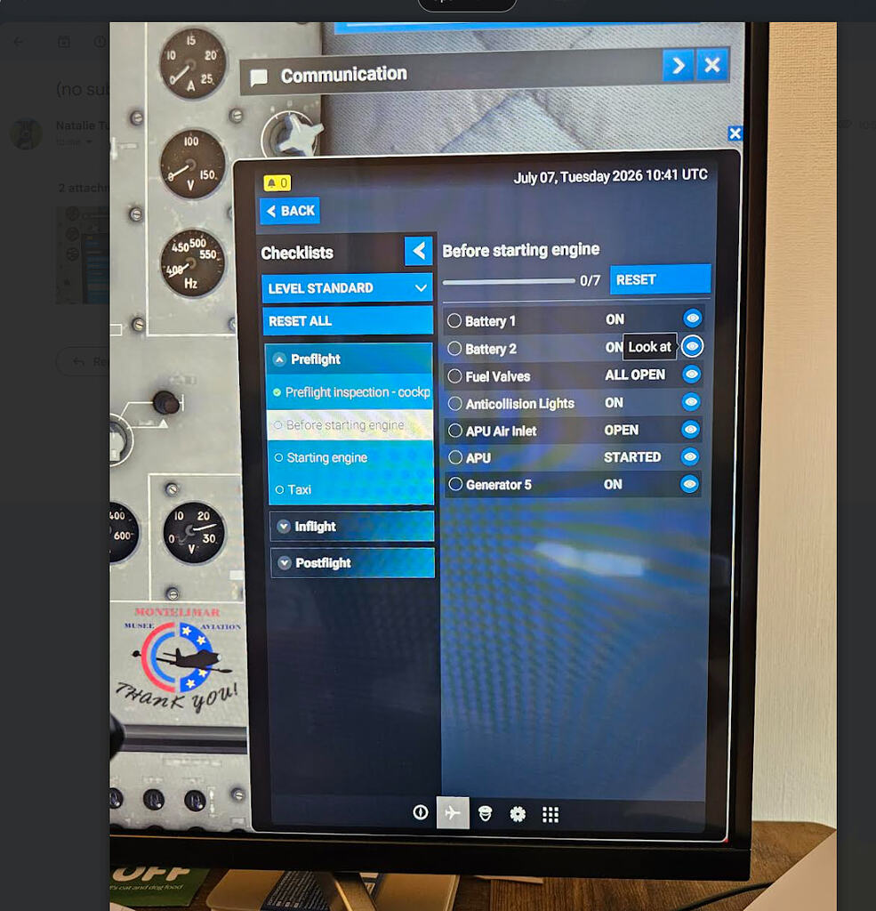 Transall Checklist Transall C160, Checklist eyes do not work in Career. PS5 pro - External ...