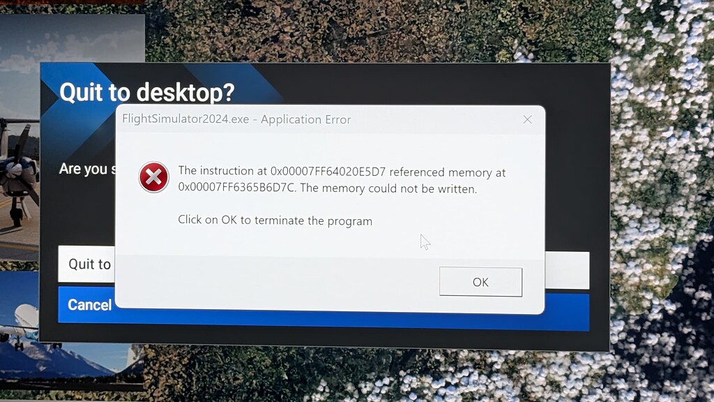 Crash on Exit - Crashes (CTDs) - Microsoft Flight Simulator Forums