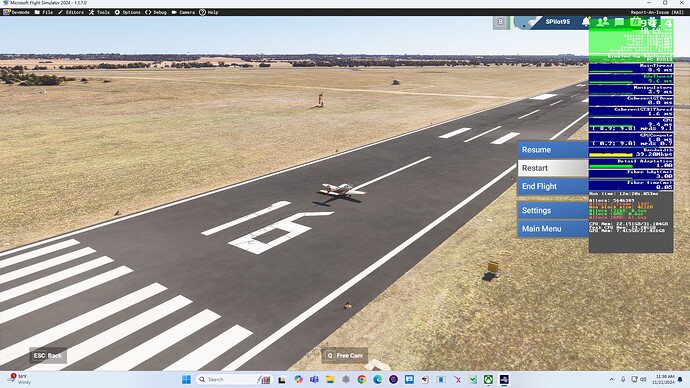 MSFS 2024 Ultra Settings TAA 1080p monitor Varjo Base 4.5 deactivated at KTPL