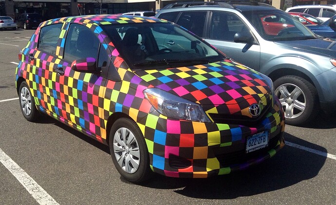 Amazing_Car_Paint_Job_Custom_Checkerboard_Toyota_Rainbow_Pixels_(14077767696)1