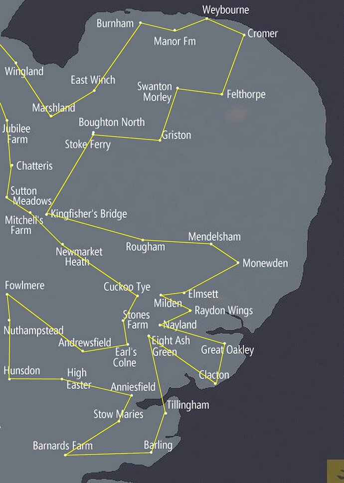 FS2020 Strips - East Anglia - Route