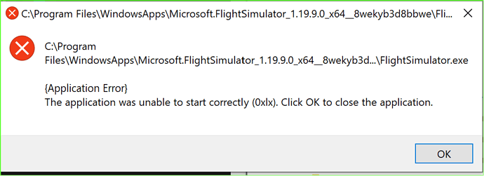 MSFS error message when temp disk remains offline