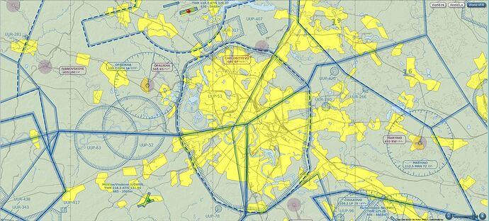 UUP airspace around Moscow