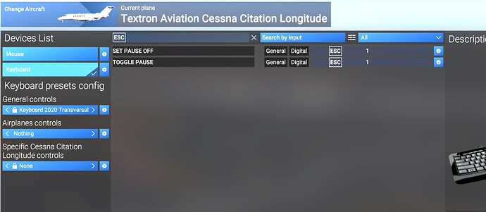 ESC key Binding - 2020