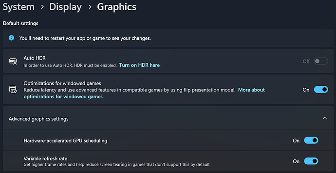 3 Windows Display Graphics Advanced VRR