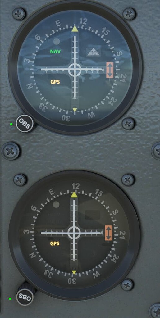 C172 CDI #1 and #2 (Course Deviation Indicator) each Ring is rotating ...