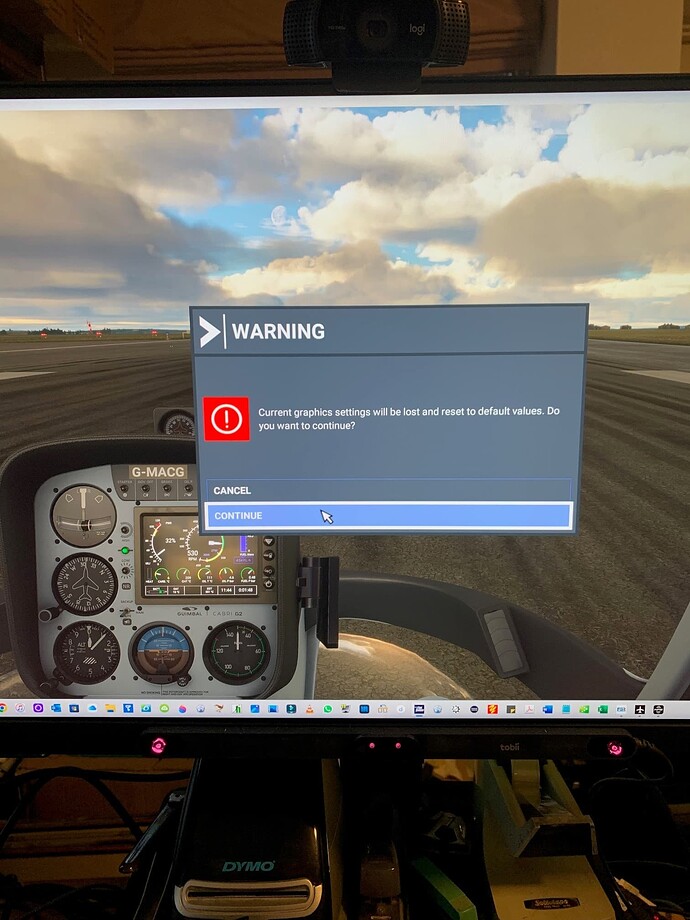 MSFS warning