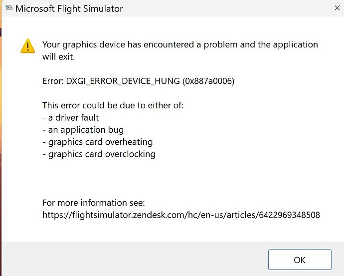 FS2020 Error
