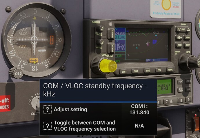 Diamond Aircraft DV20 COM-NAV Toggle