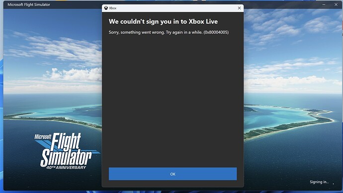 XBOX Authentication down? - Hardware & Peripherals - Microsoft Flight ...