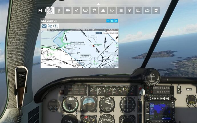 Load SkyVector Inside MSFS With This Free Toolbar Mod