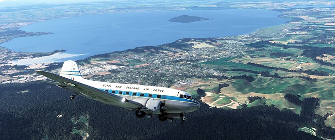 Dakota 46 Turning Inbound in Hold Over Rotorua