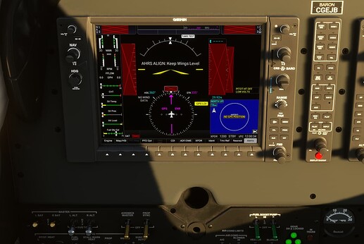 MSFS 20 BAT Switch On PFD ON