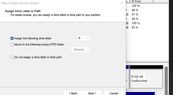 B - New Drive Letter