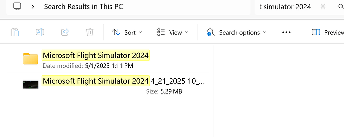 Microsoft Flight Simulator 2024 folder