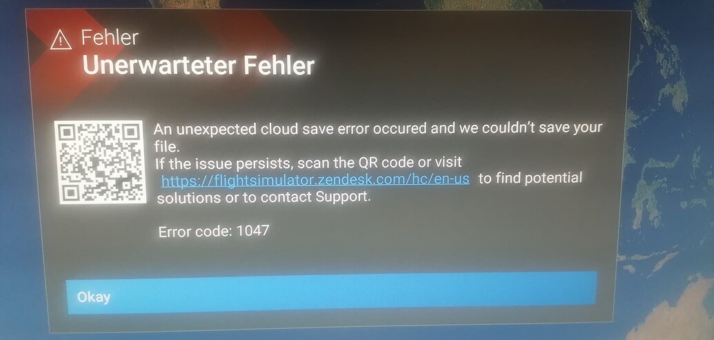 Cloud save error (error code:1047... and now 2047) - Install ...
