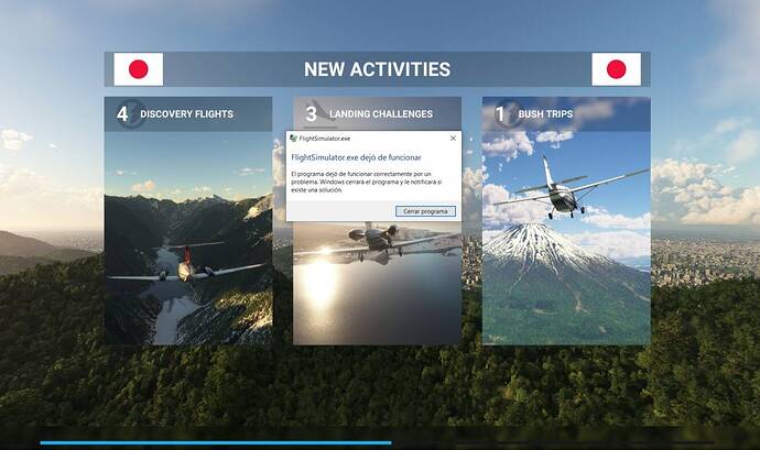 FlightSimulator.exe dejo de funcionar