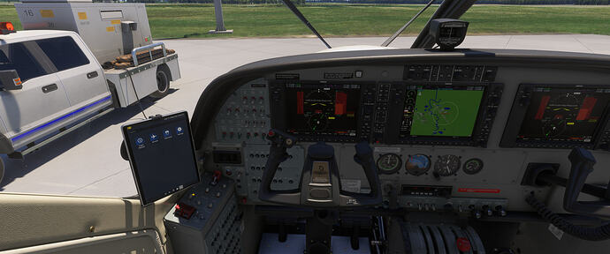 C208 garmin startup with external or battery power when start flight without walkaround not selected