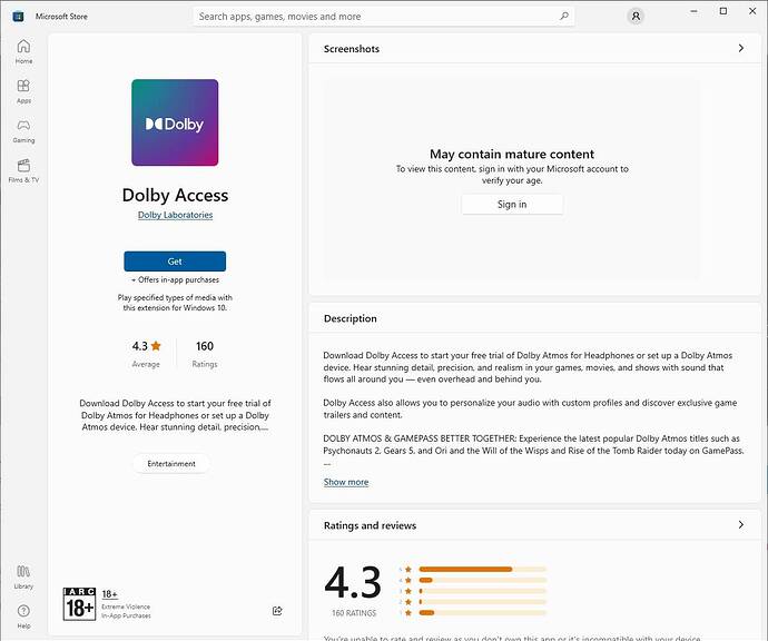 Microsoft Store signed out