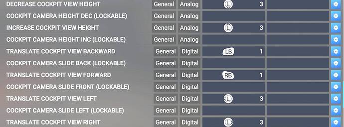 Cockpit Settings Left