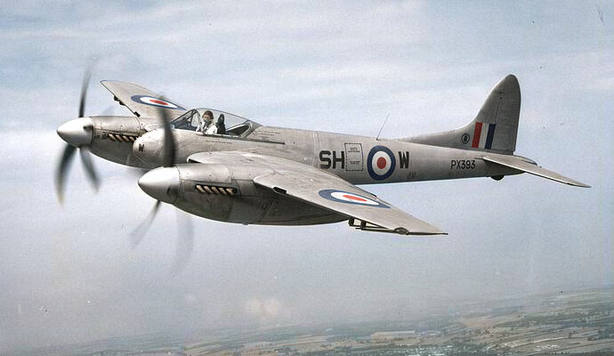 DH Hornet F3 -Photo -06 -PX393 -02 -Colourised -X