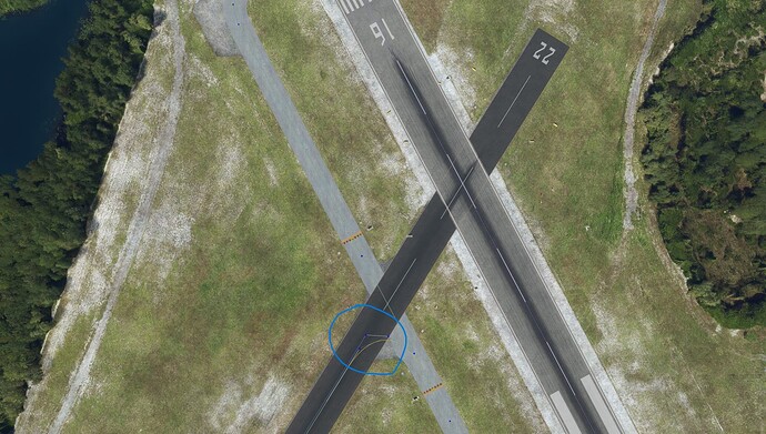 runway taxi end point
