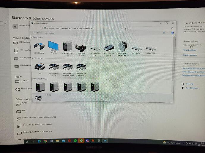 Devices and Printers screen