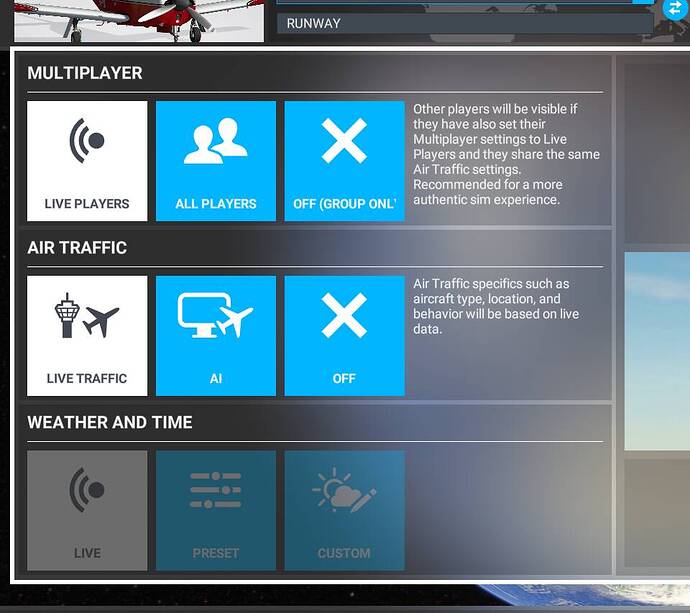 Live players settings