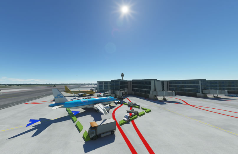 at the gate after landing