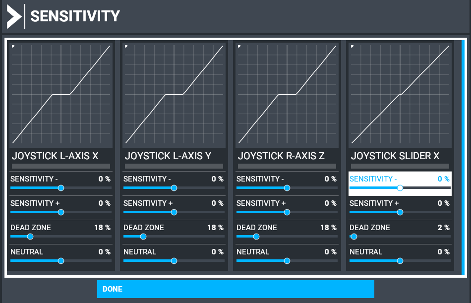 joystick settings