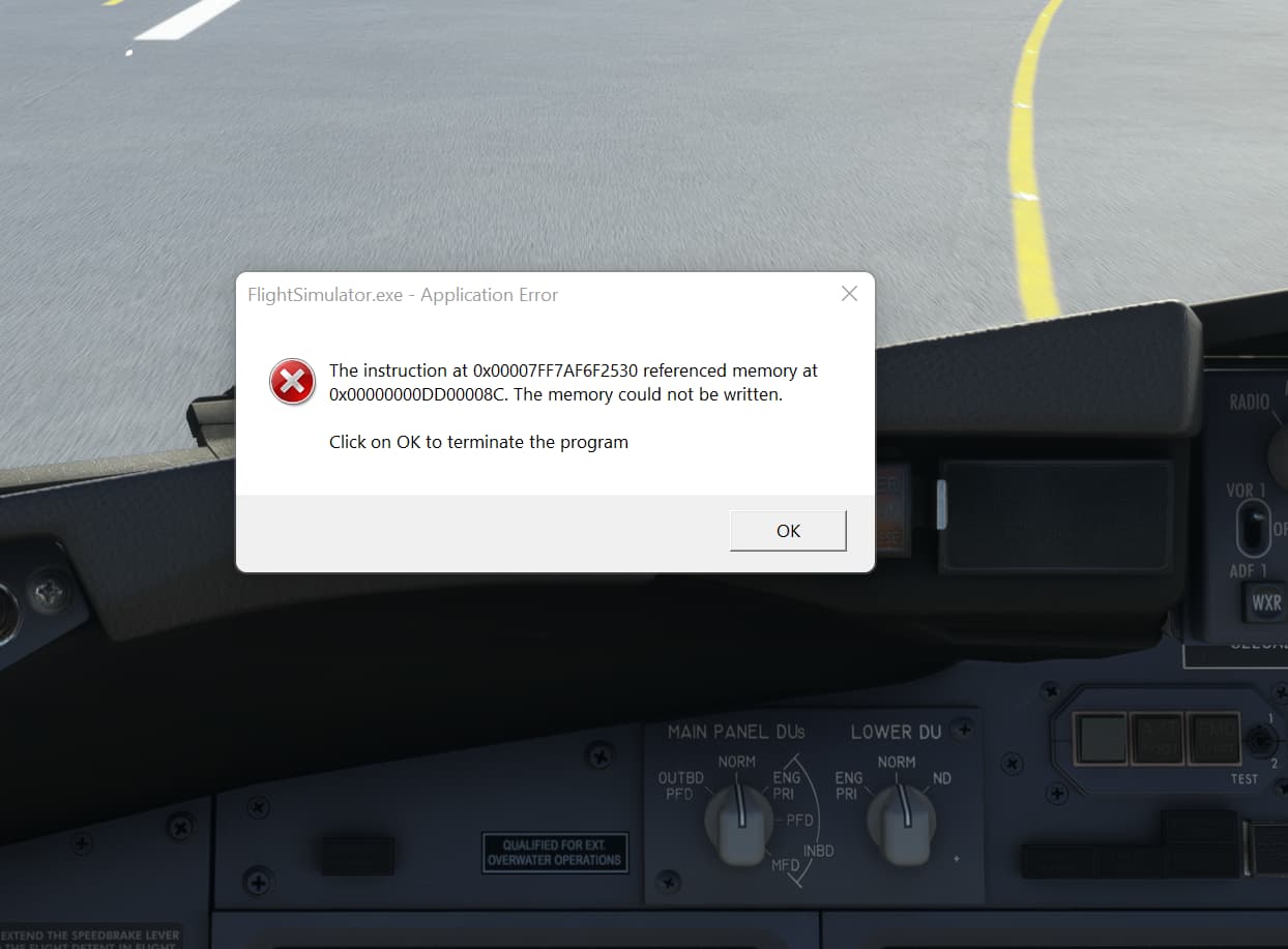 MSFS Application Error - memory could not be read - #417 by ...