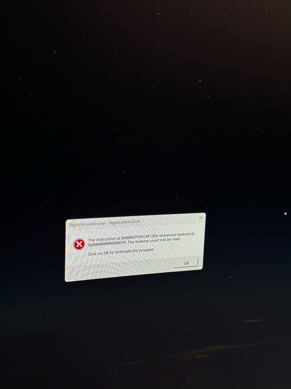 MSFS Application Error - memory could not be read - #1685 by camer ...