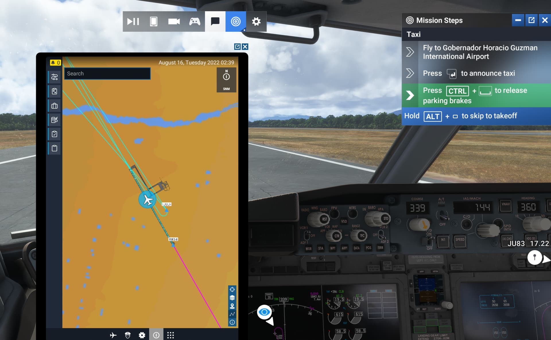 Landed in dest airport but mission target immediately changed to taxi ...