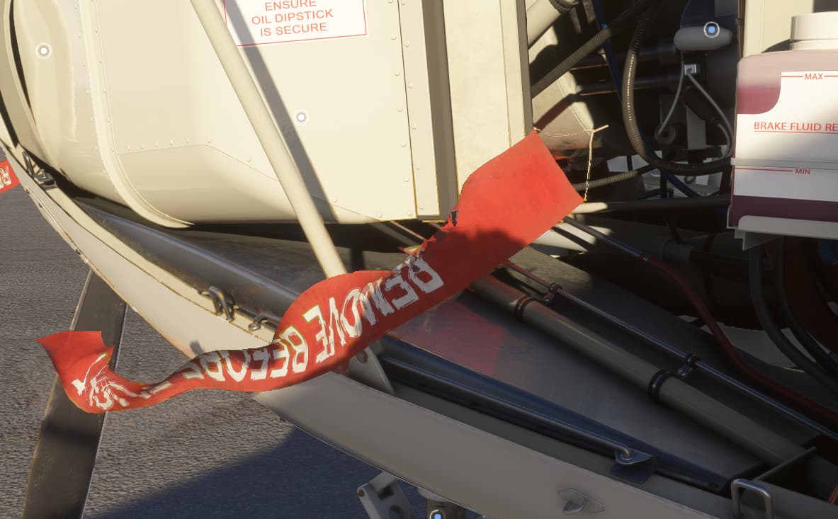 Cessna 208 - Engine cowling ribbons duplicated, one doesn't animate ...