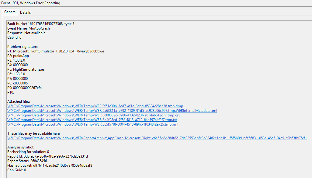 Help analyzing Event Viewer logs for CTD after FS update - Crashes ...