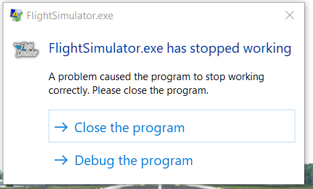 FS crashes after a minute or so - Crashes (CTDs) - Microsoft Flight ...