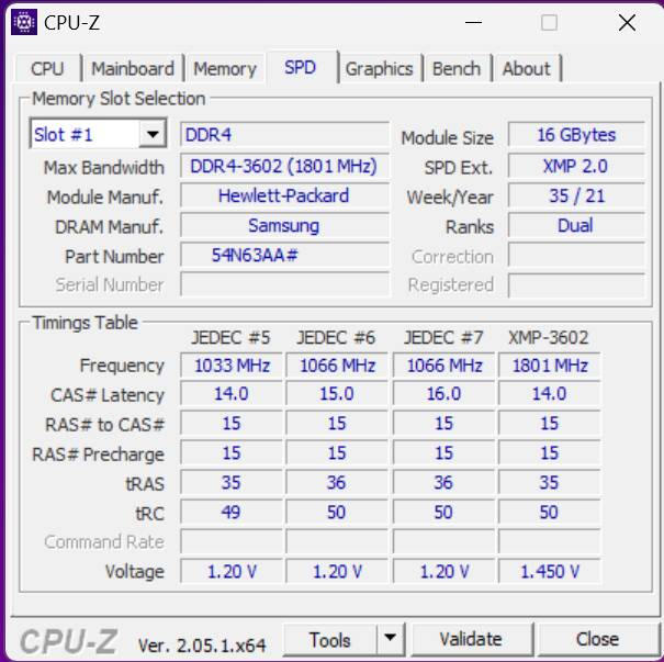 CPU-Z Memory Timings