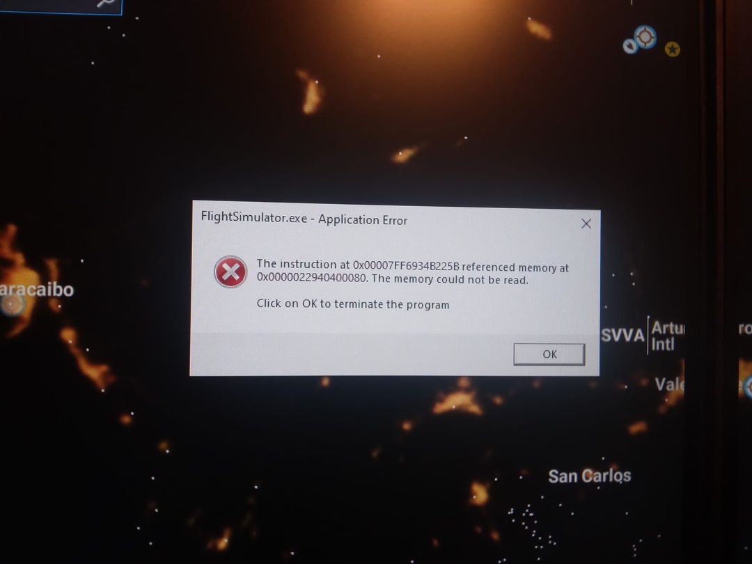 MSFS Application Error - memory could not be read - Page 51 - Resolved ...
